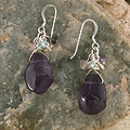 Sterling Silver Amethyst Nugget Earrings (USA)