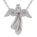 Sterling Silver CZ Angel Pendant