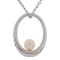 Sterling Silver Cultured Freshwater Pearl Oval Pendant