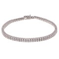 Sterling Silver Double Row CZ Tennis Bracelet