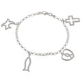 Sterling Silver Christian Themed Charm Bracelet