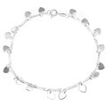 Italian Sterling Silver Flat Heart Anklet