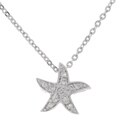Sterling Silver Starfish Cubic Zirconia Pendant