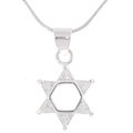Italian Sterling Silver Star of David CZ Pendant