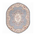 Hand-tufted Aubusson Light Green Wool Rug (8' Oval)