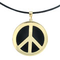 14k Yellow Gold Peace Pendant