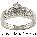 14k Gold 1/2 ct TDW Round Diamond Bridal Ring Set