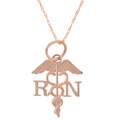 14k Gold Caduceus Nurse Charm and Chain