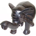 Trunk-up Elephant Wood Carving (Ghana)