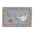(4' x 6') Hand-woven Kid's Space Shuttle Wool Rug