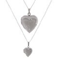Sterling Silver Mother and Daughter Locket Set