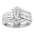 14k White Gold 7/8 ct TDW Diamond Bridal Ring Set (F-I, I1-I2)