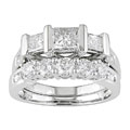14k White Gold 2 ct TW Diamond Bridal Ring Set