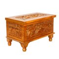 Hand-carved Elephant Design Coffee Table Chest