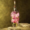 Kahar Pink Gladiolus Botanical 24-ounce Oil Lamp
