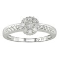 14k White Gold 1/2ct Diamond Center Cluster Ring
