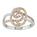 14k Tri-tone Gold & 1/5ct TW Diamond Ring