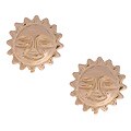 14k Yellow Gold Children's Sun Face Post Earrings