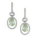 14k Gold 5/8-ct Diamond Green Amethyst Earrings
