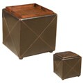 Milano Brown Leather Storage Cube