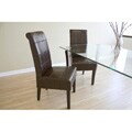 Frederica Dark Brown Bi-cast Leather Chairs (Set of 2)