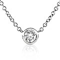 Platinum 1/6ct TW Bezel Set Round Solitaire