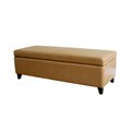 Peanut Butter Leather Storage Ottoman