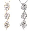 14k Gold 1ct Diamond Multi-drop Spiral Pendant