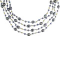 Sterling Silver Cultured Black Freshwater Pearl & Citrine Necklace