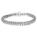 14k White Gold 3ct Diamond Spiral Illusion Tennis Bracelet (G-H, I2-3)