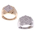 10k Gold 1/4ct TDW Diamond Grid Men's Ring (I-J, I1)