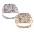 Men's 10k Gold 1/10ct TDW Diamond Eagle Ring