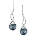 14k Gold Cultured Black Tahitian Pearl Earrings (8-9mm)