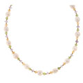 14k Gold Pearl, Amethyst, Peridot & Citrine Necklace