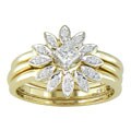 14k Yellow Gold 1/4 ct TDW Princess and Round Diamond Bridal Ring Set (G-I, I1-I2)
