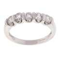 14k White Gold 1ct TDW 5 Bar-set Diamond Ring