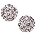 14-kt White Gold & 1-ct TW Diamond Cluster Earrings