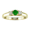 14k Yellow Gold Emerald 1/4ct TDW Diamond Ring