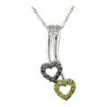 14k Gold 1/6ct TDW Colored Diamond Heart Pendant