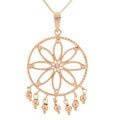 14k Yellow Gold Flower Pendant