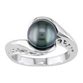 14k White Gold & Cultured Tahitian Pearl Ring