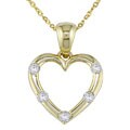 14k Yellow Gold Diamond Heart Pendant