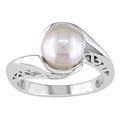 14k White Gold Cultured Akoya Pearl Ring