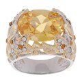 Sterling Silver Ring with Yellow CZ