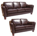 Avalon Chocolate Leather Sofa & Loveseat
