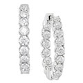 14k White Gold & 2.0ct TW Diamond Hoop Earrings