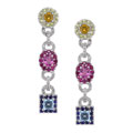 14k White Gold/ Diamond and Multi-Gemstone Earrings