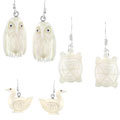 Sterling Silver and Bone Animal Earrings