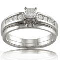 14k White Gold 3/5ct TDW Diamond Bridal Ring Set (H-I, I1)