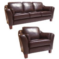 Avalon Chocolate Leather Sofa & Chair